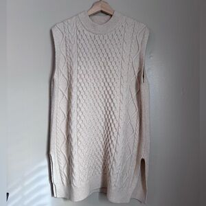 H&M long sweater vest with side slits size M
